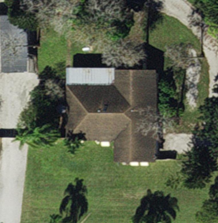 High-resolution aerial view of a residential roof